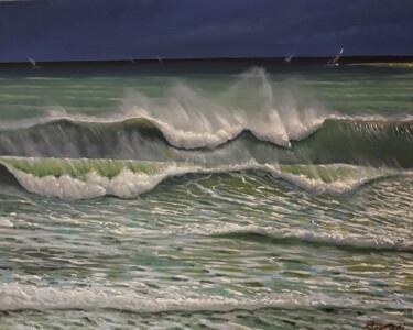 Malerei mit dem Titel "Sea magic" von Romans Ivanovskis, Original-Kunstwerk, Öl