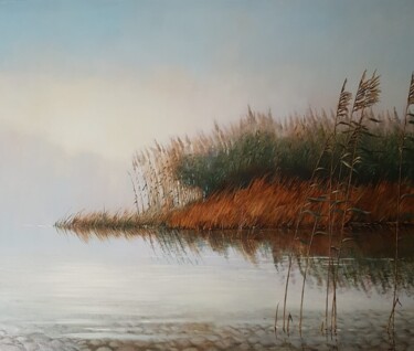 Painting titled "Morning peace" by Romans Ivanovskis, Original Artwork, Oil