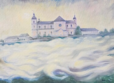 Painting titled "Basilica Sonntagberg" by Romans Ivanovskis, Original Artwork, Oil