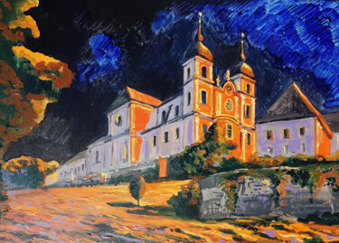 Painting titled "Basilica Sonntagber…" by Romans Ivanovskis, Original Artwork, Oil