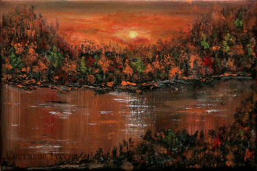 「Осенний блюз / Autu…」というタイトルの絵画 Svetlana Gusevaによって, オリジナルのアートワーク, アクリル ウッドストレッチャーフレームにマウント