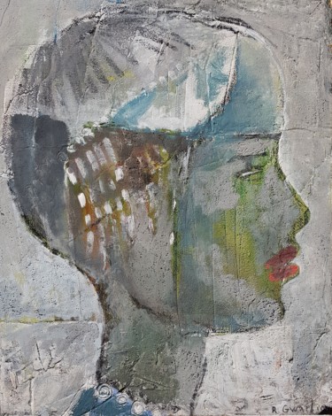 Schilderij getiteld "Profile" door Roman Gvarliani, Origineel Kunstwerk