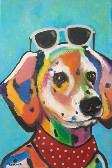 Pittura intitolato "My Dalmatian dog" da Romaya Puchman, Opera d'arte originale, Acrilico