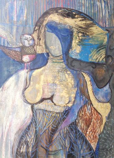 Pittura intitolato "gold angel" da Romaya Puchman, Opera d'arte originale, Altro