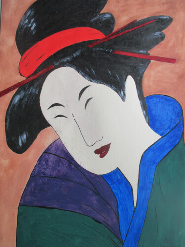 Pintura intitulada "MULHER JAPONESA" por Romeo Zanchett, Obras de arte originais, Acrílico