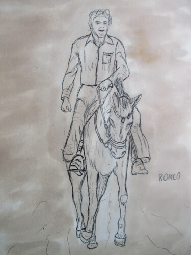 Desenho intitulada "CAVALEIRO" por Romeo Zanchett, Obras de arte originais, Outro