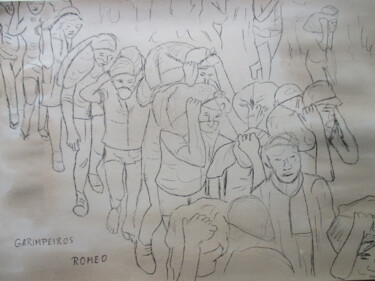 Desenho intitulada "GARIMPEIROS" por Romeo Zanchett, Obras de arte originais, Outro