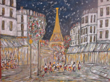 Peinture intitulée "NATAL EM PARIS" par Romeo Zanchett, Œuvre d'art originale, Émail