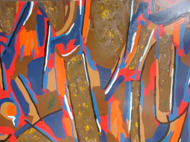 Painting titled "Composição de cores" by Romeo Zanchett, Original Artwork, Oil