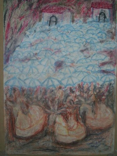 Pintura intitulada "BAIANAS SAMBISTAS-…" por Romeo Zanchett, Obras de arte originais, Pastel