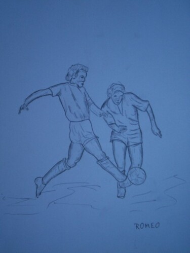 Desenho intitulada "Futebol" por Romeo Zanchett, Obras de arte originais