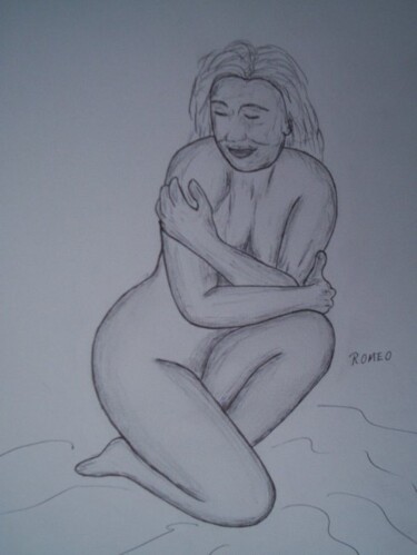 Desenho intitulada "UMA POSE SENSUAL" por Romeo Zanchett, Obras de arte originais