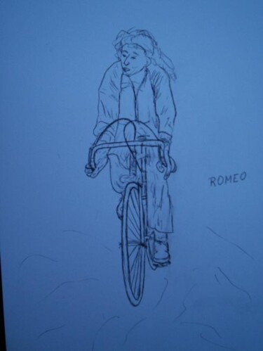 Painting titled "MULHER PEDALANDO" by Romeo Zanchett, Original Artwork