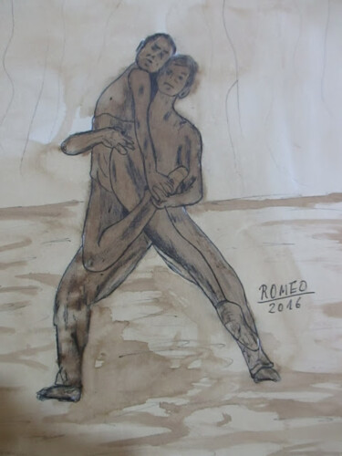 Desenho intitulada "CASAL DE BAILARINOS" por Romeo Zanchett, Obras de arte originais, Outro