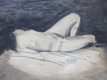 Drawing titled "MULHER DORMINDO NUA" by Romeo Zanchett, Original Artwork, Other