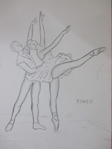 Desenho intitulada "CASAL DE BAILARINOS" por Romeo Zanchett, Obras de arte originais, Outro