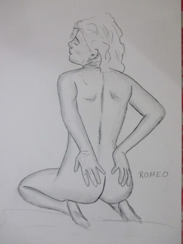 Desenho intitulada "MULHER  RELAXANDO" por Romeo Zanchett, Obras de arte originais, Outro