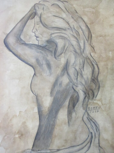 Desenho intitulada "VULTO DE MULHER" por Romeo Zanchett, Obras de arte originais, Outro