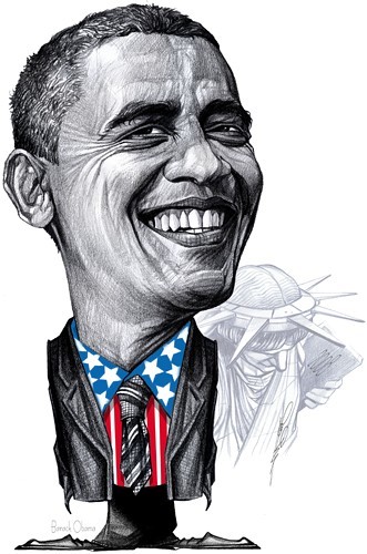Drawing titled "Barack Obama" by Raileanu Romeo, Original Artwork, Other