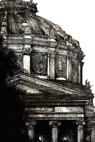 Drawing titled "Romanian Athenaeum.…" by Raileanu Romeo, Original Artwork