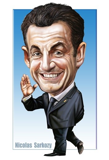 Drawing titled "Nicolas Sarkozy" by Raileanu Romeo, Original Artwork, Other