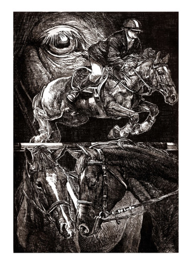 Drawing titled "Horse Composition (…" by Raileanu Romeo, Original Artwork