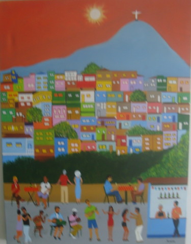 samba na favela Картина под названием "samba na favela" - Romeu Graça Moreira, Подлинное произведение искусства, Акрил