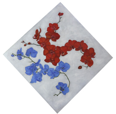 Картина под названием "Красное и Синее" - Ромина Горошко, Подлинное произведение искусства, Масло