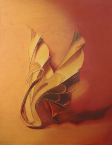 Ζωγραφική με τίτλο "Золотой лебедь" από Ромина Горошко, Αυθεντικά έργα τέχνης, Λάδι