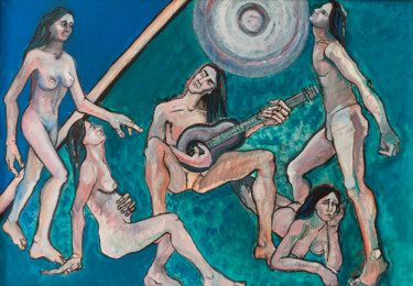 Pintura intitulada "THE MUSIC" por Romina Rosati, Obras de arte originais, Acrílico