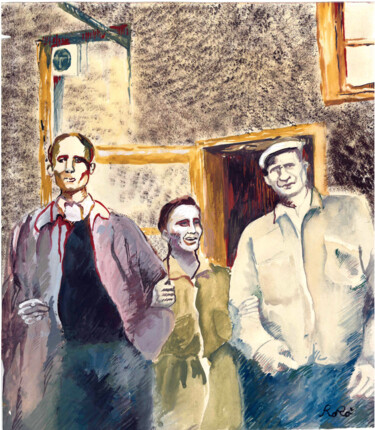 Pintura intitulada "tre uomini" por Romina Rosati, Obras de arte originais, Acrílico