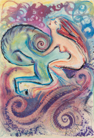 Картина под названием "AMAZON" - Romina Rosati, Подлинное произведение искусства, Акрил