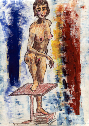 Peinture intitulée "donna in piedi" par Romina Rosati, Œuvre d'art originale, Acrylique