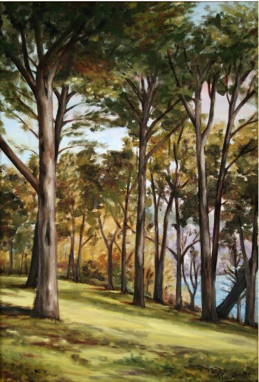 Pintura intitulada "Bosque Argentino" por Romina Rosin, Obras de arte originais, Outro