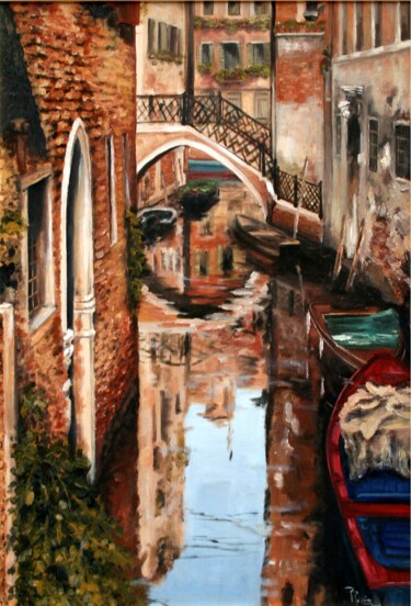 Pintura intitulada "Venecia" por Romina Rosin, Obras de arte originais, Outro