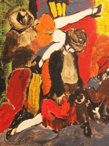 Painting titled "Tango Dancers" by Romina Diaz-Brarda, Original Artwork, Acrylic