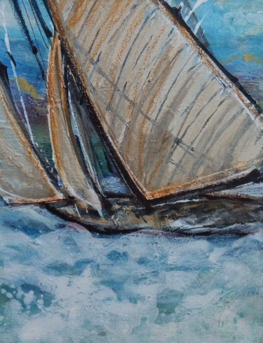Painting titled "sailing-3" by Romina Diaz-Brarda, Original Artwork, Acrylic