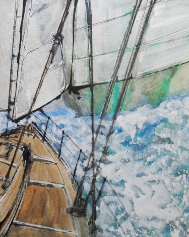 Painting titled "sailing-8" by Romina Diaz-Brarda, Original Artwork, Acrylic
