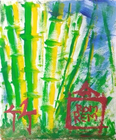 Painting titled "Bamboo" by Romrem, Original Artwork, Acrylic