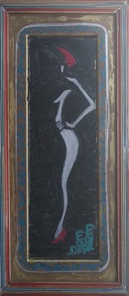 Painting titled "darkness reveals a…" by Romrem, Original Artwork, Marker Mounted on Wood Panel