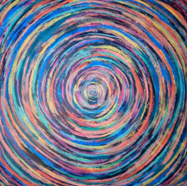 Painting titled "Hypnose" by Romros, Original Artwork, Acrylic Mounted on Wood Stretcher frame