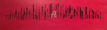 Peinture intitulée "Rouge horizon" par Romros, Œuvre d'art originale, Acrylique