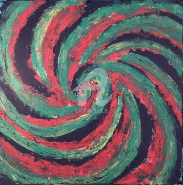 Painting titled "Hurricane" by Romros, Original Artwork, Acrylic Mounted on Wood Stretcher frame