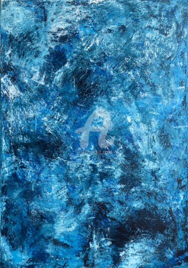 Schilderij getiteld "Wild ocean" door Romros, Origineel Kunstwerk, Acryl