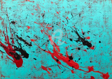 Peinture intitulée "Fractured green" par Romros, Œuvre d'art originale, Acrylique Monté sur Châssis en bois