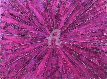 Painting titled "Pink galaxy" by Romros, Original Artwork, Acrylic