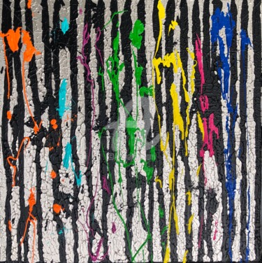 Malerei mit dem Titel "Splashes of colors" von Romros, Original-Kunstwerk, Acryl Auf Keilrahmen aus Holz montiert