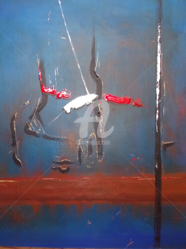 Peinture intitulée "brulure" par Romu, Œuvre d'art originale, Acrylique