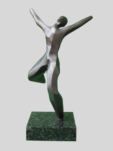 Sculptuur getiteld "biegnacy" door Romuald Wisniewski, Origineel Kunstwerk, Metalen