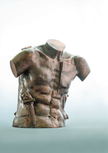 Sculptuur getiteld "TORS MALE II" door Romuald Wisniewski, Origineel Kunstwerk, Metalen